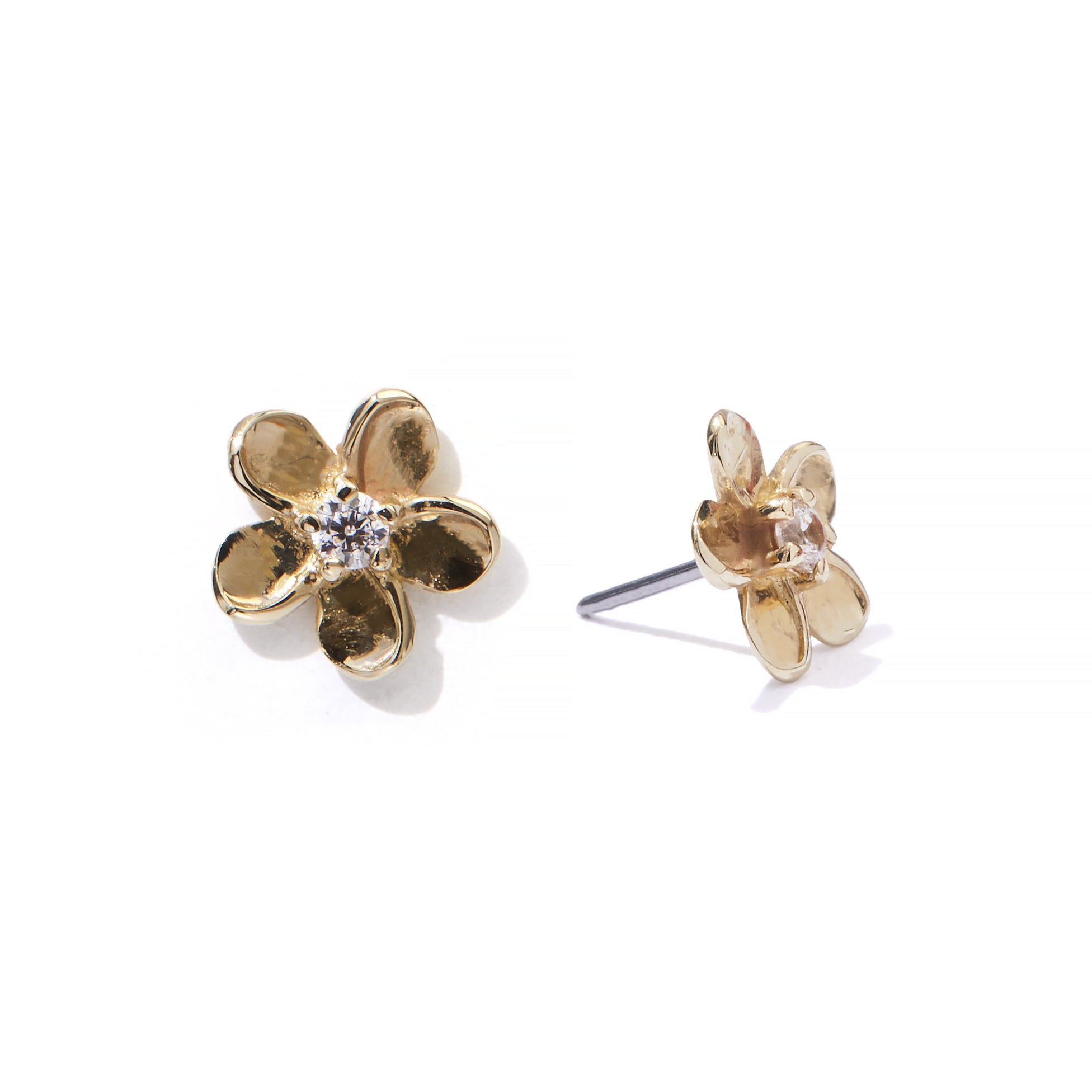 Gold cz Flower